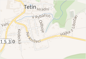 Odboje v obci Tetín - mapa ulice