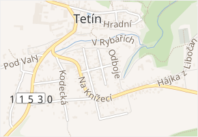 Polit. vězňů v obci Tetín - mapa ulice