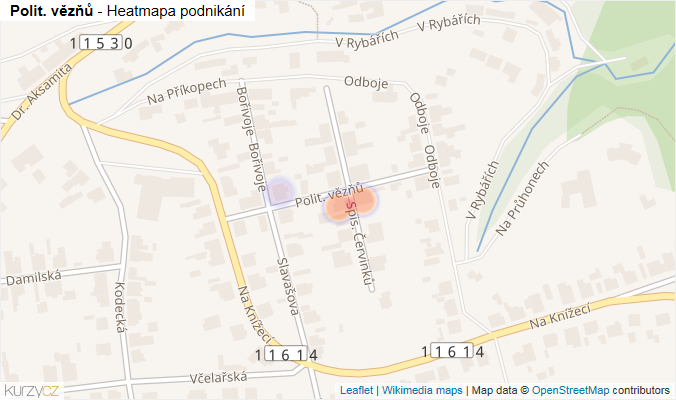 Mapa Polit. vězňů - Firmy v ulici.