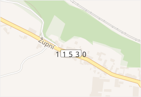 Župní v obci Tetín - mapa ulice