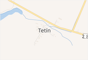 Tetín v obci Tetín - mapa části obce