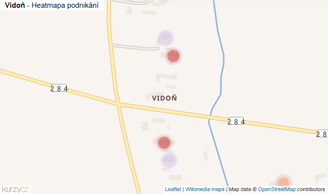 Mapa Vidoň - Firmy v části obce.