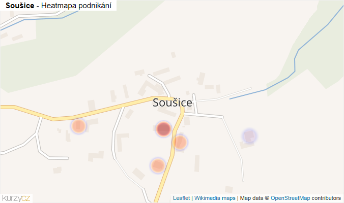 Mapa Soušice - Firmy v části obce.