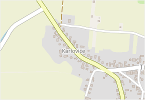 Karlovice v obci Tísek - mapa části obce