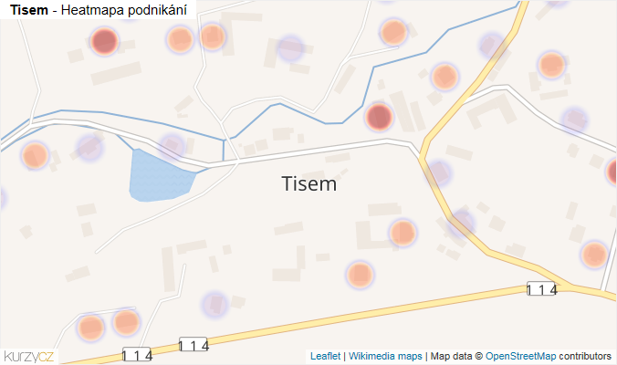Mapa Tisem - Firmy v části obce.