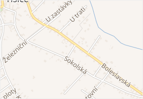 Jabloňová v obci Tišice - mapa ulice
