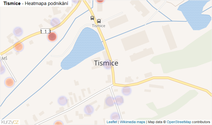 Mapa Tismice - Firmy v části obce.