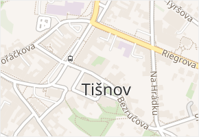 Bezručova v obci Tišnov - mapa ulice