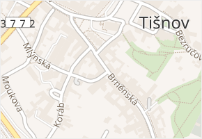 Brněnská v obci Tišnov - mapa ulice
