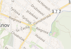 Černohorská v obci Tišnov - mapa ulice