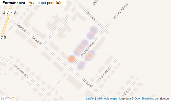 Mapa Formánkova - Firmy v ulici.