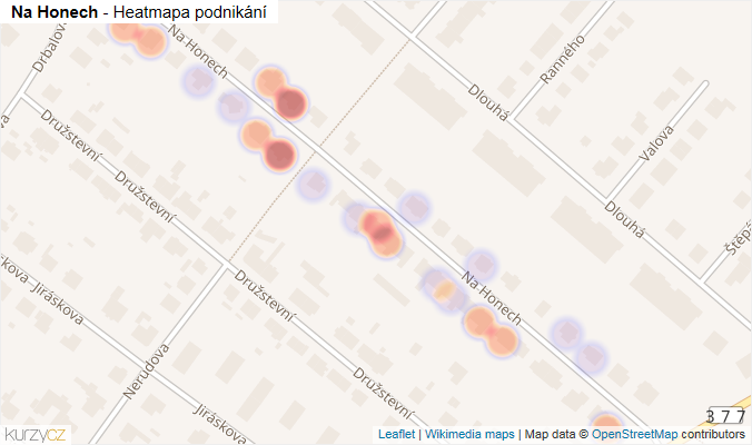 Mapa Na Honech - Firmy v ulici.