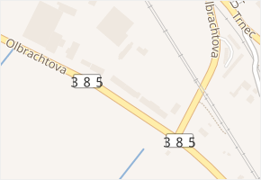 Olbrachtova v obci Tišnov - mapa ulice