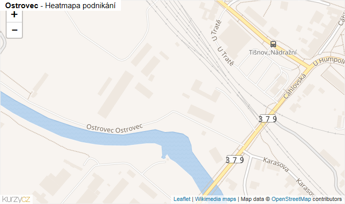 Mapa Ostrovec - Firmy v ulici.
