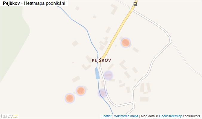 Mapa Pejškov - Firmy v části obce.