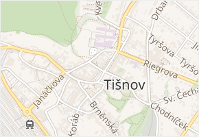 Ráboňova v obci Tišnov - mapa ulice