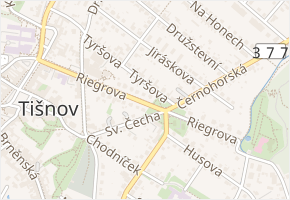 Riegrova v obci Tišnov - mapa ulice