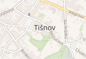 Tišnov v obci Tišnov - mapa části obce