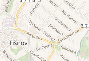 Tyršova v obci Tišnov - mapa ulice