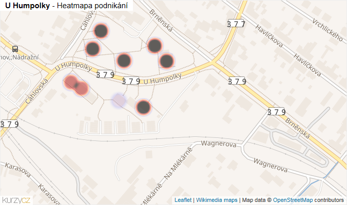 Mapa U Humpolky - Firmy v ulici.