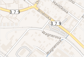 Wagnerova v obci Tišnov - mapa ulice
