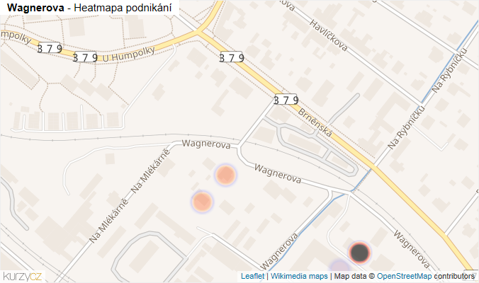 Mapa Wagnerova - Firmy v ulici.