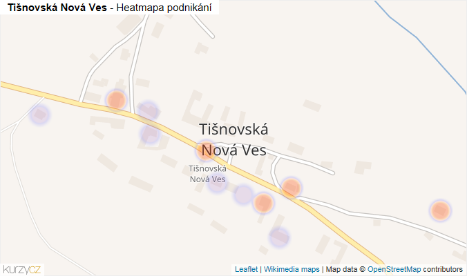 Mapa Tišnovská Nová Ves - Firmy v části obce.