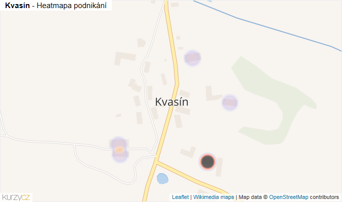 Mapa Kvasín - Firmy v části obce.