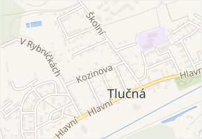 Kozinova v obci Tlučná - mapa ulice