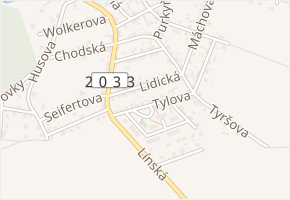 Tylova v obci Tlučná - mapa ulice