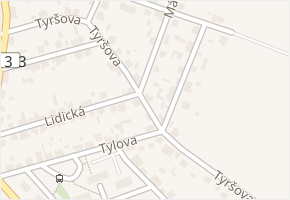 Tyršova v obci Tlučná - mapa ulice