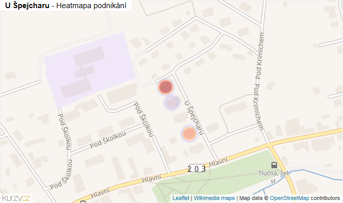 Mapa U Špejcharu - Firmy v ulici.