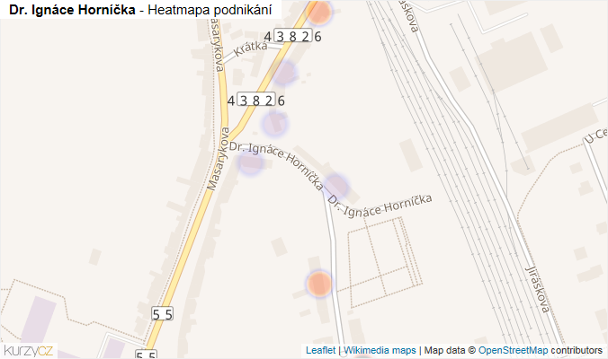 Mapa Dr. Ignáce Horníčka - Firmy v ulici.