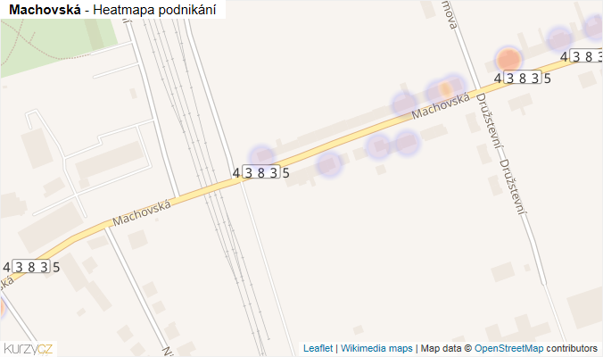 Mapa Machovská - Firmy v ulici.