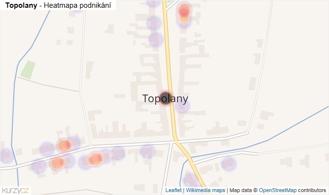 Mapa Topolany - Firmy v části obce.