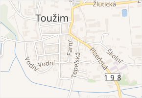 Farní v obci Toužim - mapa ulice