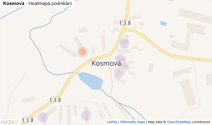 Mapa Kosmová - Firmy v části obce.