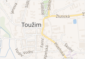 Malé náměstí v obci Toužim - mapa ulice
