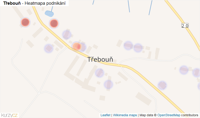 Mapa Třebouň - Firmy v části obce.