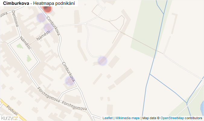 Mapa Cimburkova - Firmy v ulici.