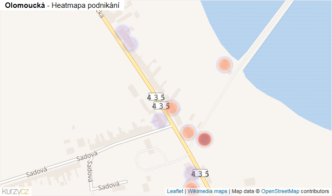 Mapa Olomoucká - Firmy v ulici.
