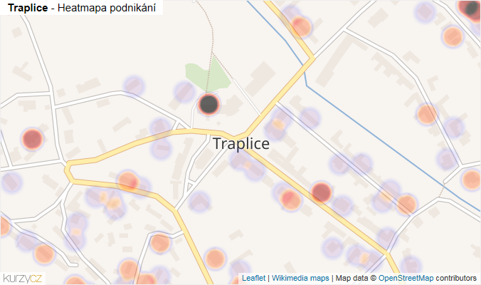 Mapa Traplice - Firmy v části obce.