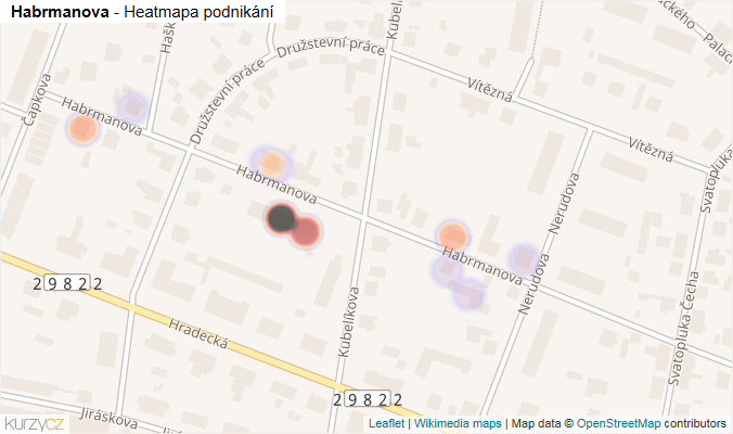 Mapa Habrmanova - Firmy v ulici.