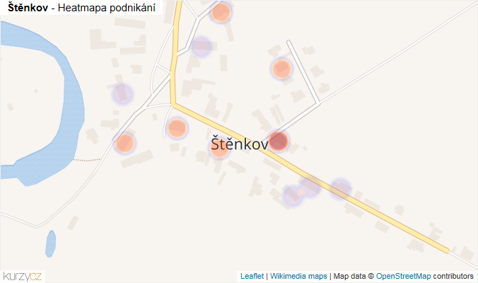 Mapa Štěnkov - Firmy v části obce.