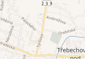 Tyršova v obci Třebechovice pod Orebem - mapa ulice