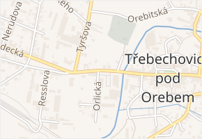 Žižkova v obci Třebechovice pod Orebem - mapa ulice