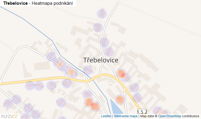 Mapa Třebelovice - Firmy v části obce.
