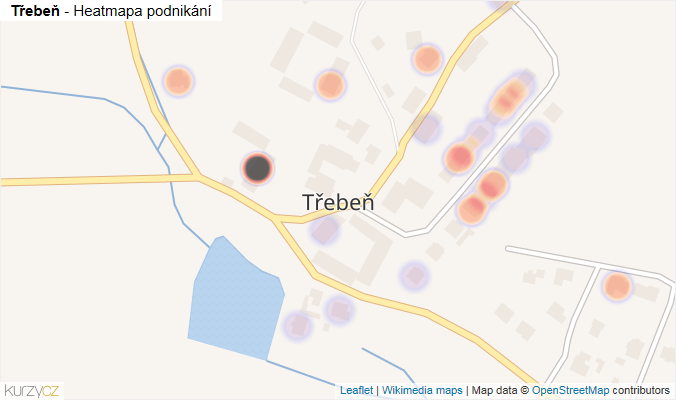 Mapa Třebeň - Firmy v části obce.
