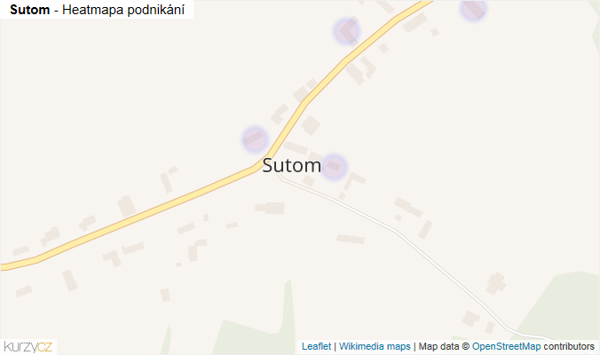 Mapa Sutom - Firmy v části obce.