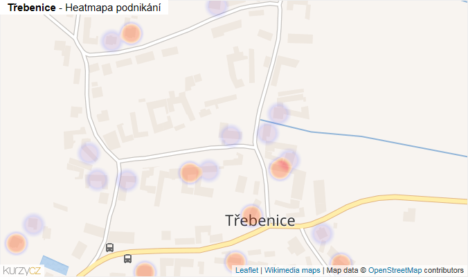 Mapa Třebenice - Firmy v části obce.